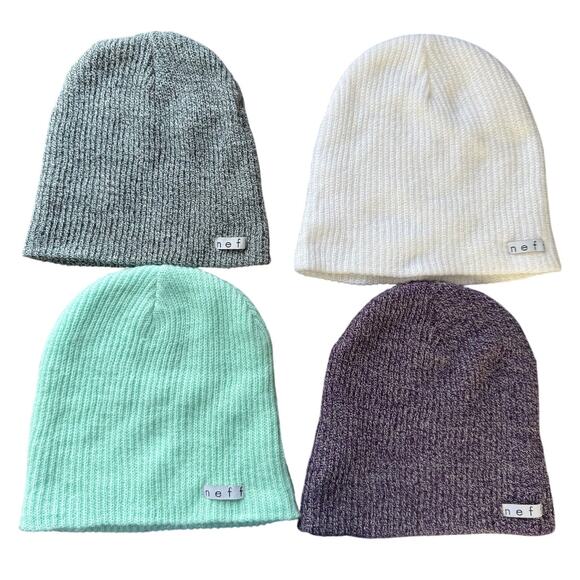 NEFF Beanie Set 4-Pack Unisex Knit Hats Cozy Winter Snowboard Streetwear Skater - Picture 1 of 2